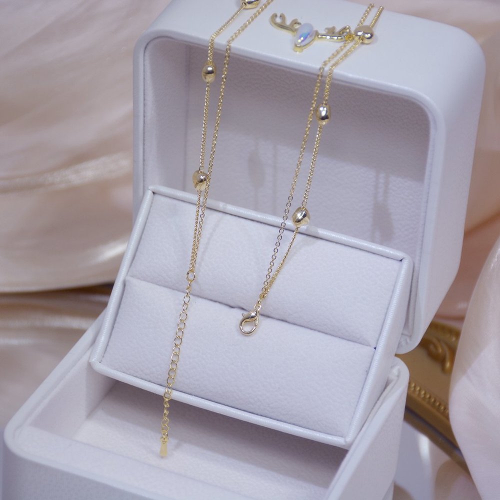 NEW 14k Gold Plated Diamond Heart Layer Necklace - Picture 6 of 7